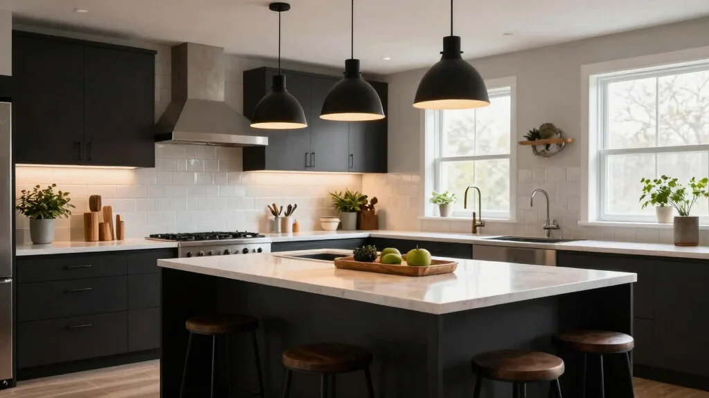 16 Black Kitchen Island Lighting Ideas for Bold Contrast