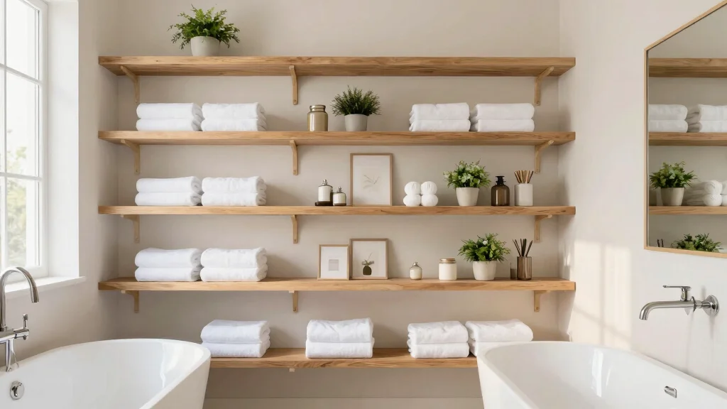 17 Open Shelves Bathroom Ideas for Airy Storage
