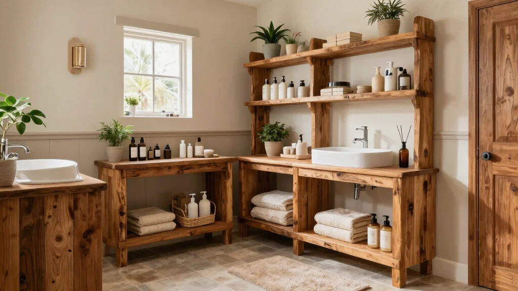17 Wood Shelves Bathroom Ideas for Cozy Rustic Vibes