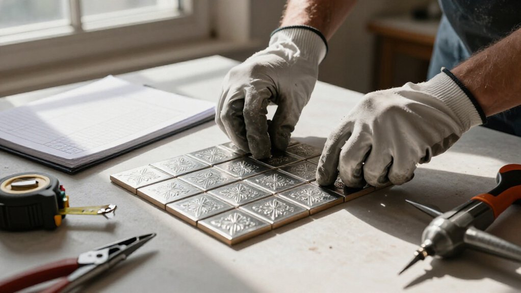 ceiling tile quantity and installation tools