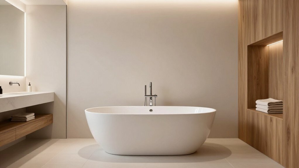 centered tub enables efficient storage and flow