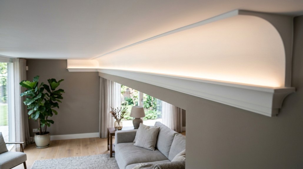glossy curved ceiling feature