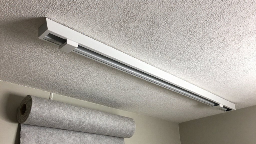 glue free track ceiling installation over popcorn ceiling