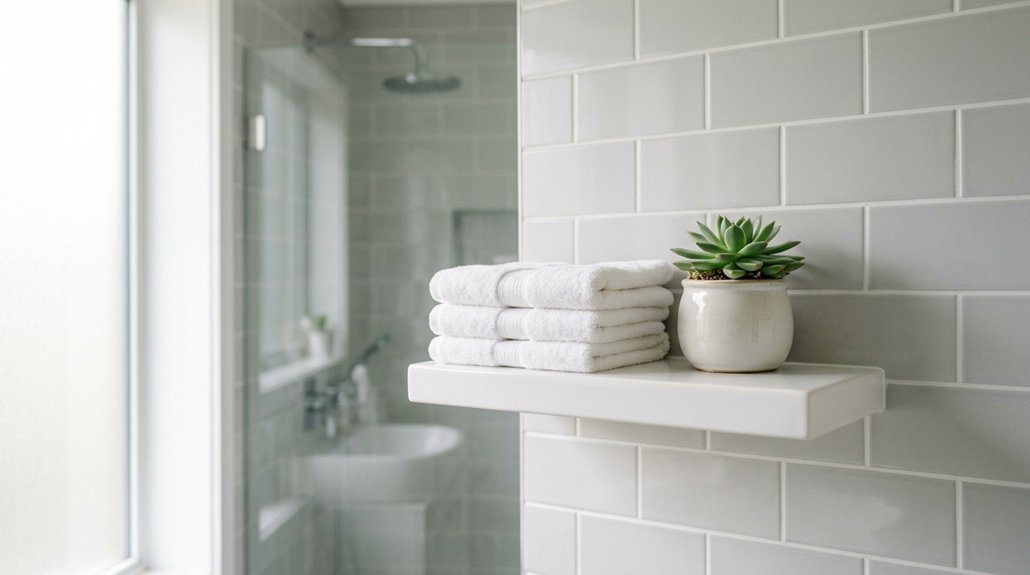 organize bathroom shelves quickly