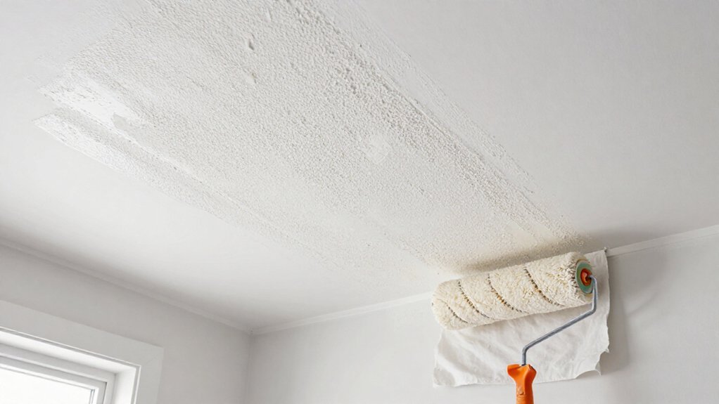 painted or wallpapered popcorn ceilings prep texture finish