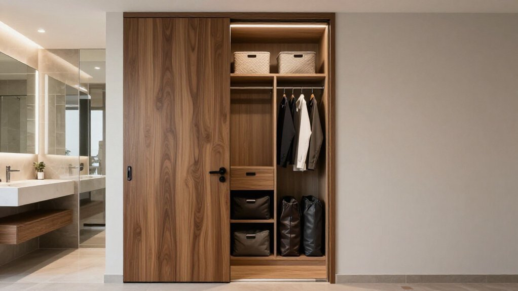pocket door hides dressing chaos