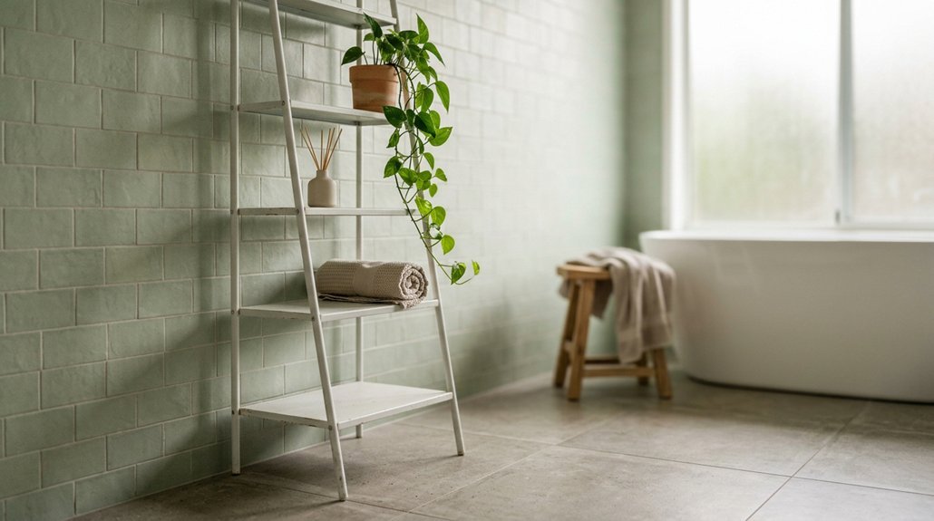 top ladder shelf bathroom ideas