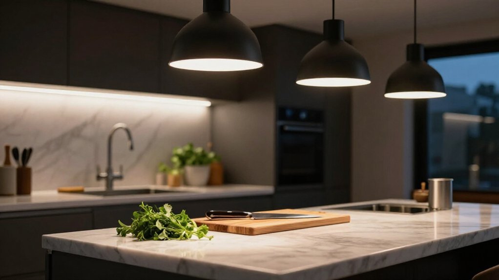 under cabinet task lighting with pendants